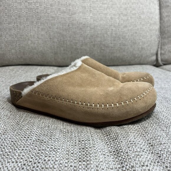 Jenni Kayne Shearling-Lined Moc Clog in Taupe Brown Size 37 - Picture 2 of 10